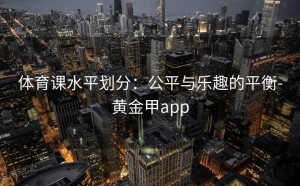 体育课水平划分：公平与乐趣的平衡-黄金甲app
