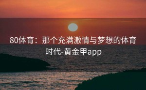 80体育：那个充满激情与梦想的体育时代-黄金甲app