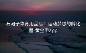 石河子体育用品店：运动梦想的孵化器-黄金甲app