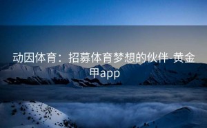 动因体育：招募体育梦想的伙伴-黄金甲app