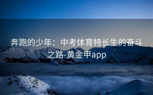 奔跑的少年：中考体育特长生的奋斗之路-黄金甲app