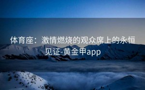 体育座：激情燃烧的观众席上的永恒见证-黄金甲app