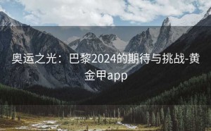 奥运之光：巴黎2024的期待与挑战-黄金甲app
