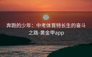 奔跑的少年：中考体育特长生的奋斗之路-黄金甲app