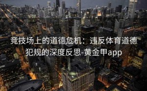 竞技场上的道德危机：违反体育道德犯规的深度反思-黄金甲app