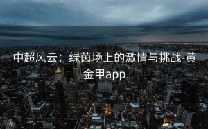 中超风云：绿茵场上的激情与挑战-黄金甲app
