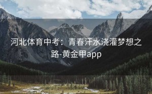 河北体育中考：青春汗水浇灌梦想之路-黄金甲app