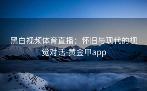 黑白视频体育直播：怀旧与现代的视觉对话-黄金甲app