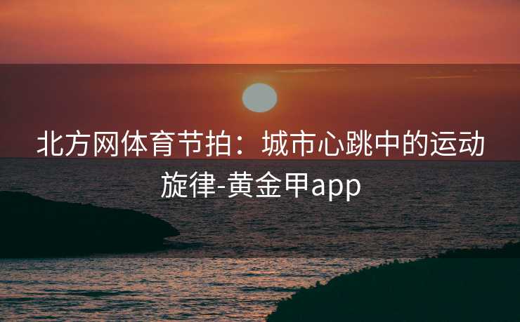 北方网体育节拍：城市心跳中的运动旋律-黄金甲app