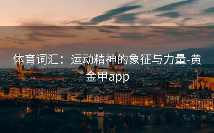 体育词汇：运动精神的象征与力量-黄金甲app