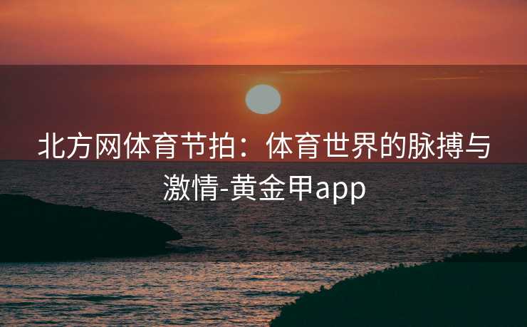 北方网体育节拍：体育世界的脉搏与激情-黄金甲app