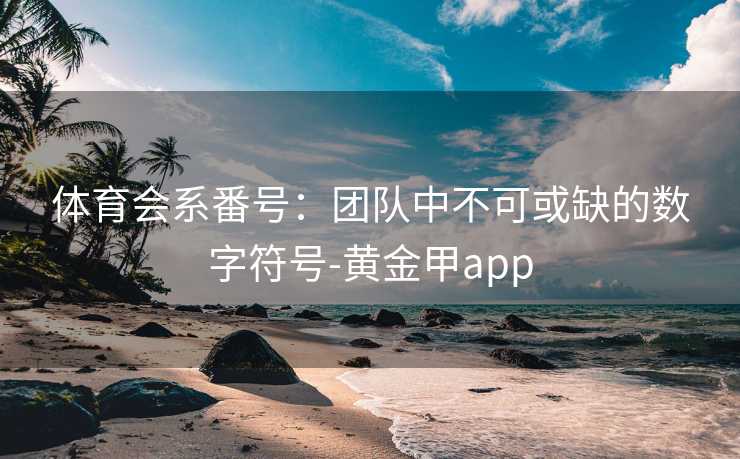 体育会系番号：团队中不可或缺的数字符号-黄金甲app