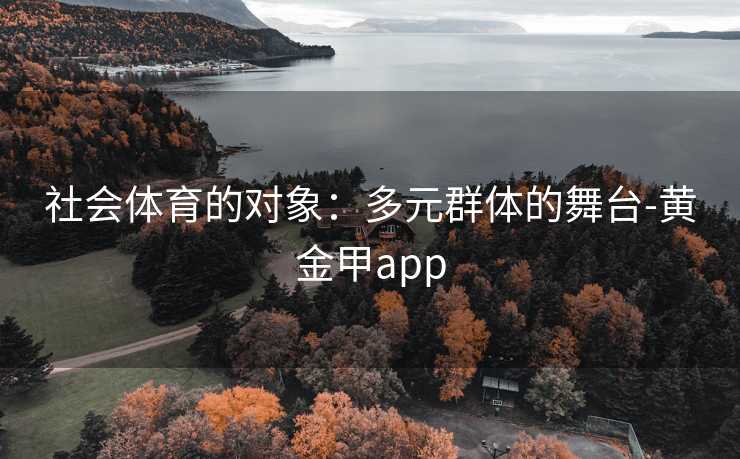 社会体育的对象：多元群体的舞台-黄金甲app