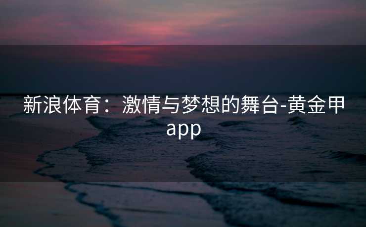 新浪体育：激情与梦想的舞台-黄金甲app