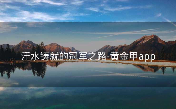 汗水铸就的冠军之路-黄金甲app