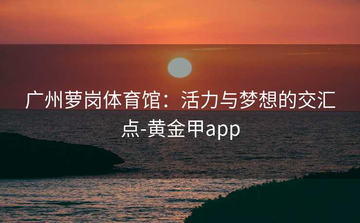 广州萝岗体育馆：活力与梦想的交汇点-黄金甲app