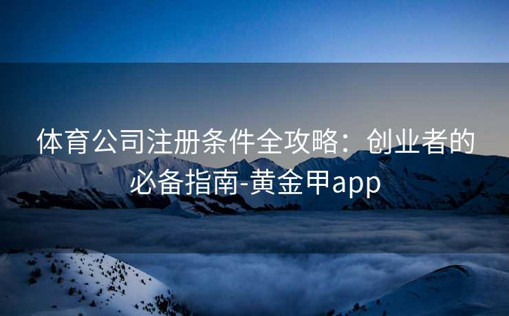 体育公司注册条件全攻略：创业者的必备指南-黄金甲app