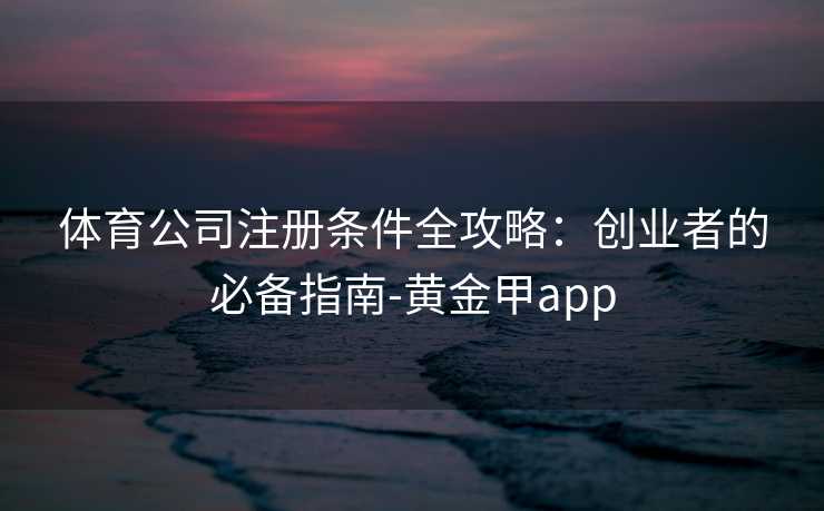 体育公司注册条件全攻略：创业者的必备指南-黄金甲app