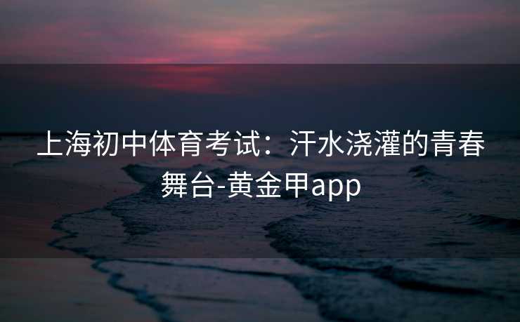 上海初中体育考试：汗水浇灌的青春舞台-黄金甲app
