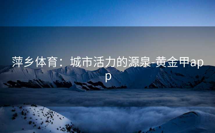 萍乡体育：城市活力的源泉-黄金甲app