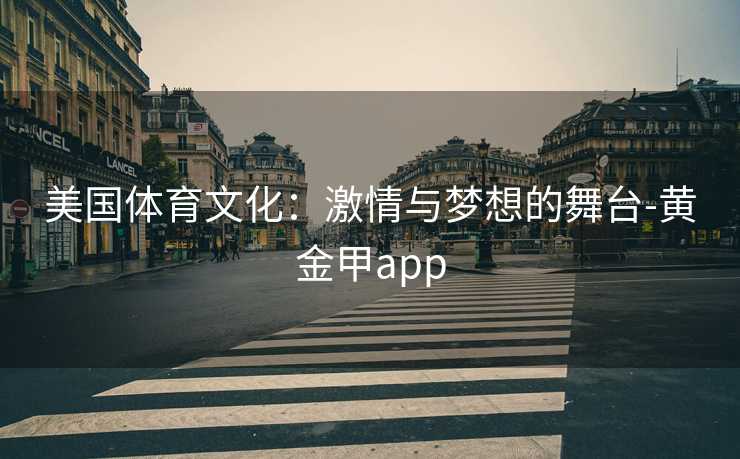 美国体育文化：激情与梦想的舞台-黄金甲app