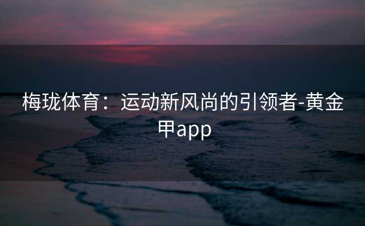 梅珑体育：运动新风尚的引领者-黄金甲app