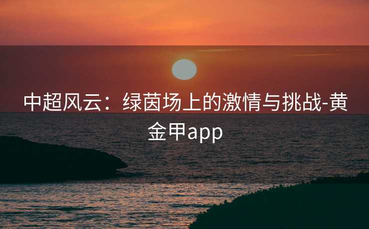 中超风云：绿茵场上的激情与挑战-黄金甲app