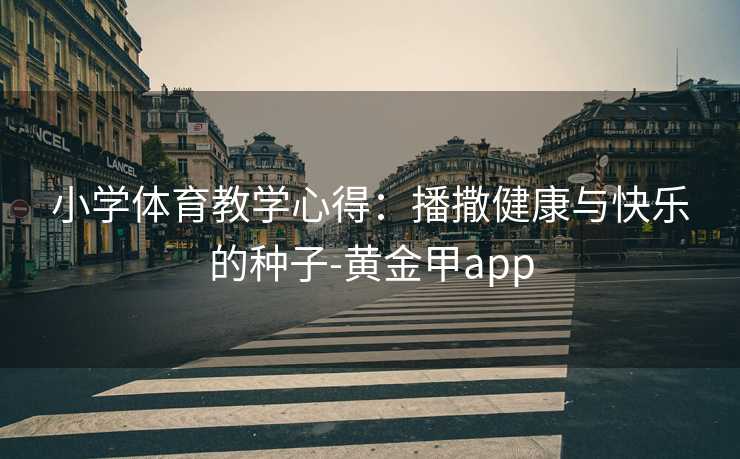 小学体育教学心得：播撒健康与快乐的种子-黄金甲app