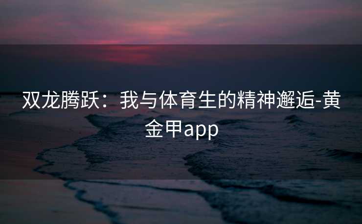 双龙腾跃：我与体育生的精神邂逅-黄金甲app