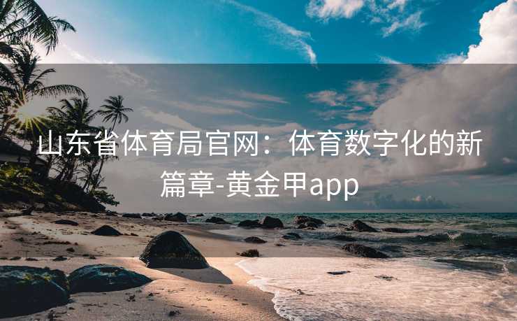 山东省体育局官网:体育数字化的新篇章-黄金甲app 山东省体育局官网:体育数字化的新篇章-黄金甲app