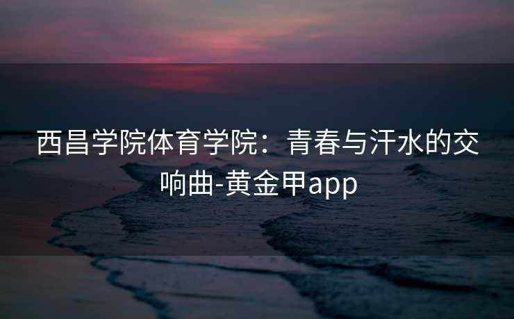 西昌学院体育学院：青春与汗水的交响曲-黄金甲app