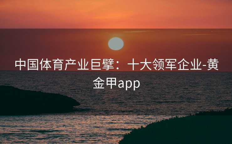 中国体育产业巨擘：十大领军企业-黄金甲app