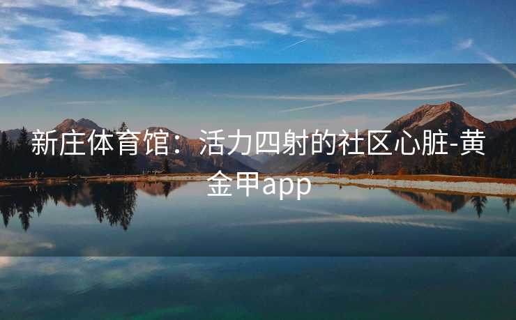 新庄体育馆：活力四射的社区心脏-黄金甲app