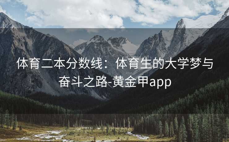 体育二本分数线：体育生的大学梦与奋斗之路-黄金甲app