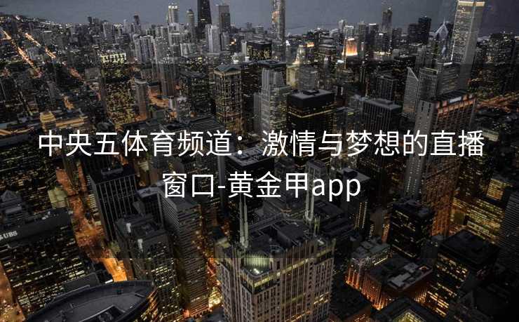 中央五体育频道：激情与梦想的直播窗口-黄金甲app