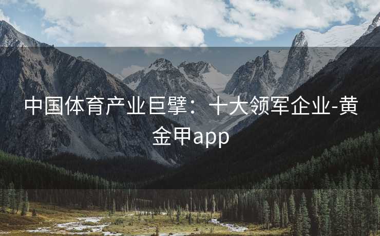 中国体育产业巨擘：十大领军企业-黄金甲app