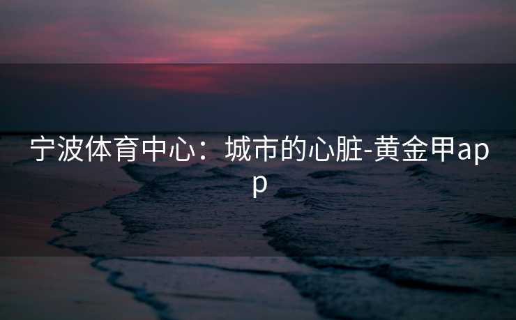 宁波体育中心：城市的心脏-黄金甲app