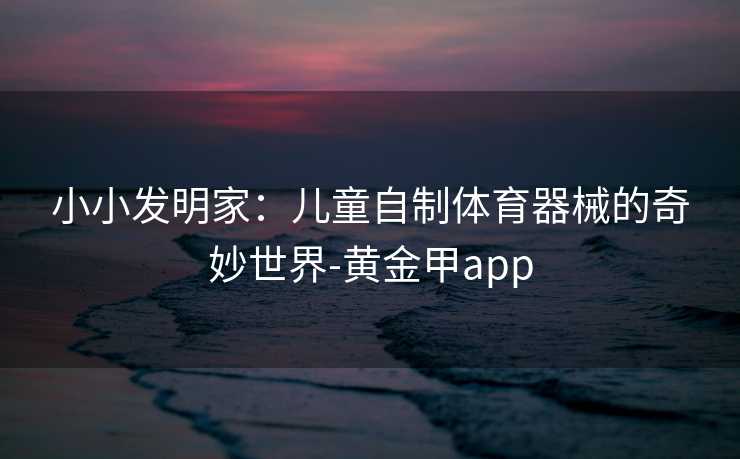 小小发明家：儿童自制体育器械的奇妙世界-黄金甲app