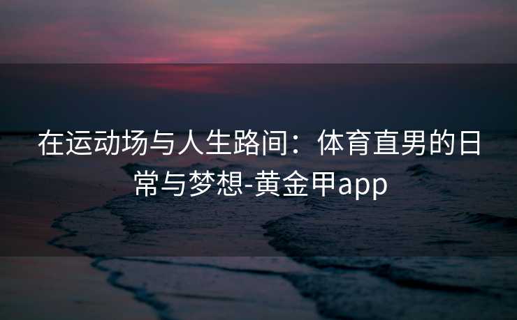 在运动场与人生路间：体育直男的日常与梦想-黄金甲app