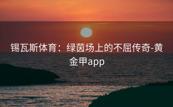 锡瓦斯体育：绿茵场上的不屈传奇-黄金甲app