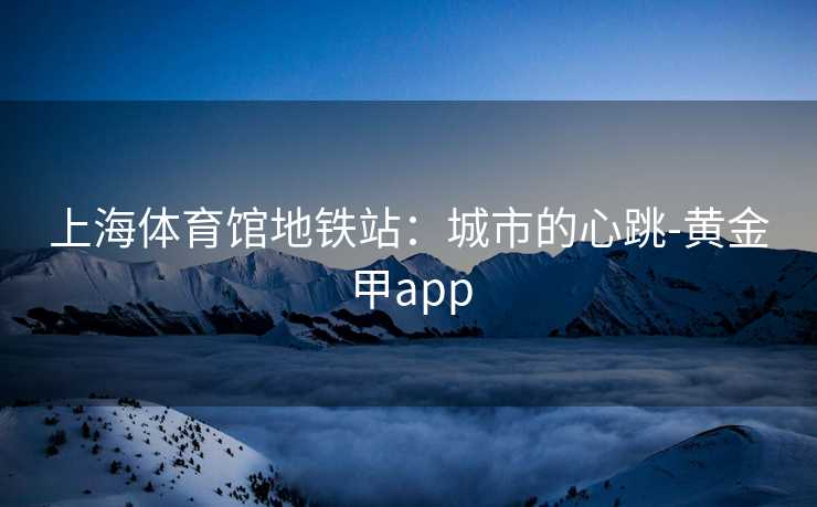 上海体育馆地铁站：城市的心跳-黄金甲app
