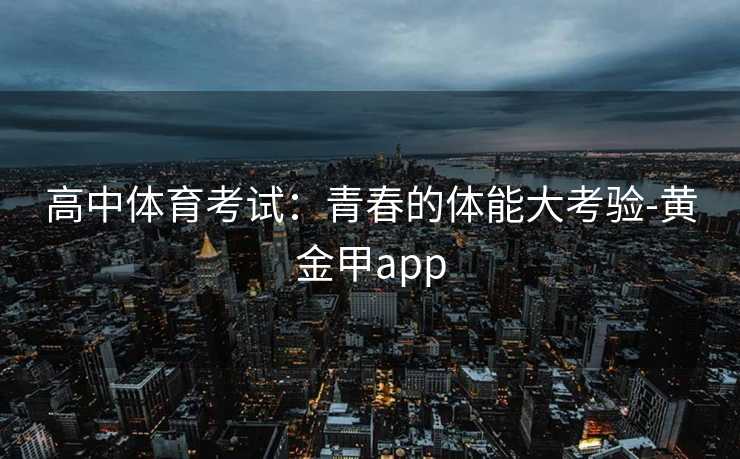 高中体育考试：青春的体能大考验-黄金甲app