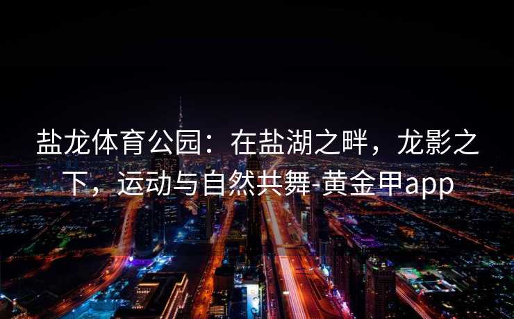 盐龙体育公园：在盐湖之畔，龙影之下，运动与自然共舞-黄金甲app