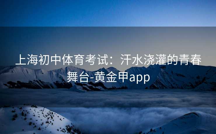 上海初中体育考试：汗水浇灌的青春舞台-黄金甲app