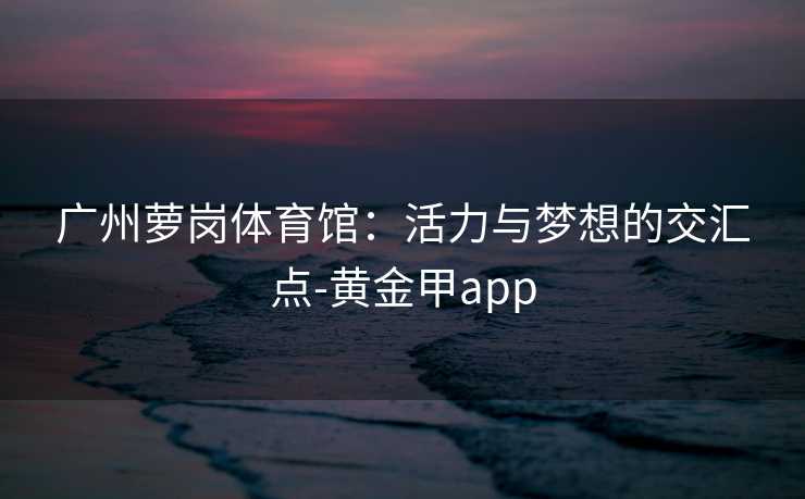 广州萝岗体育馆：活力与梦想的交汇点-黄金甲app