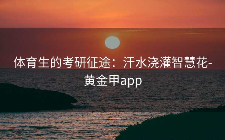 体育生的考研征途：汗水浇灌智慧花-黄金甲app