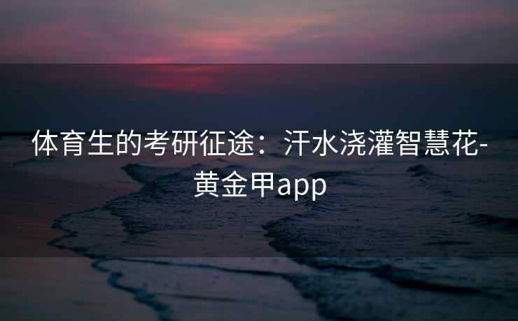 体育生的考研征途：汗水浇灌智慧花-黄金甲app