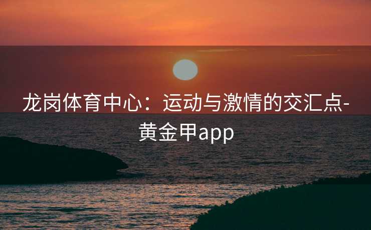 龙岗体育中心：运动与激情的交汇点-黄金甲app