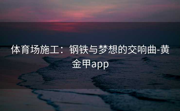 体育场施工：钢铁与梦想的交响曲-黄金甲app