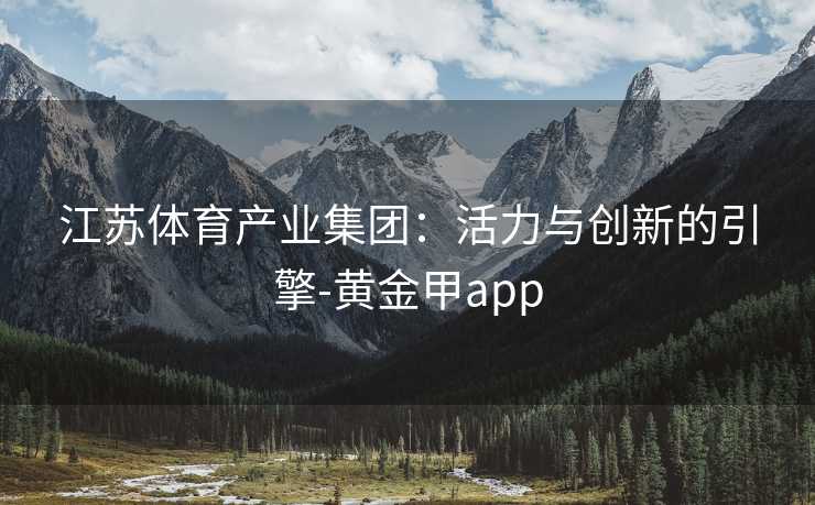 江苏体育产业集团：活力与创新的引擎-黄金甲app